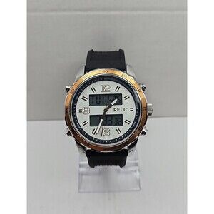 Relic Barrett ZR12186 Analog Digital Rose Bezel Quartz Mens Watch New Battery